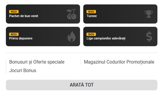 Bonus la prima depunere la cazinoul online Melbet